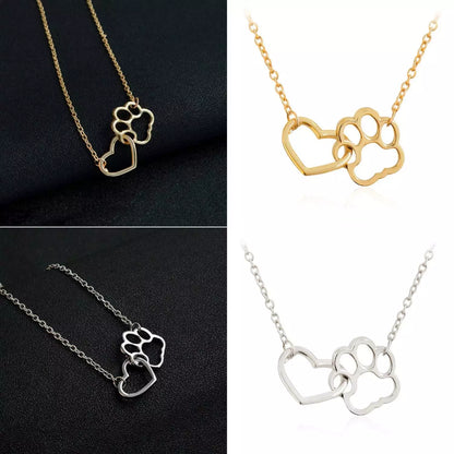 Grace Paw Print Necklace Sterling Silver Pendant, Dog Lovers Gifts for Women