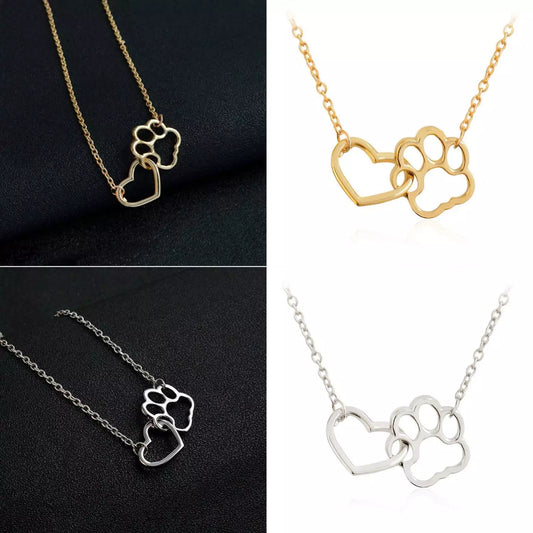 Grace Paw Print Necklace Sterling Silver Pendant, Dog Lovers Gifts for Women