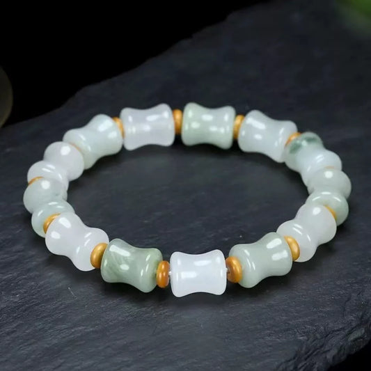 Natural Golden Silk Jade Natural Cui Hand Bracelet Women's Edition