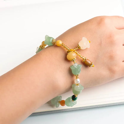 Fashion Women's Gold Silk Jade Bracelet Personalized Women's Woven Jade Bracelet