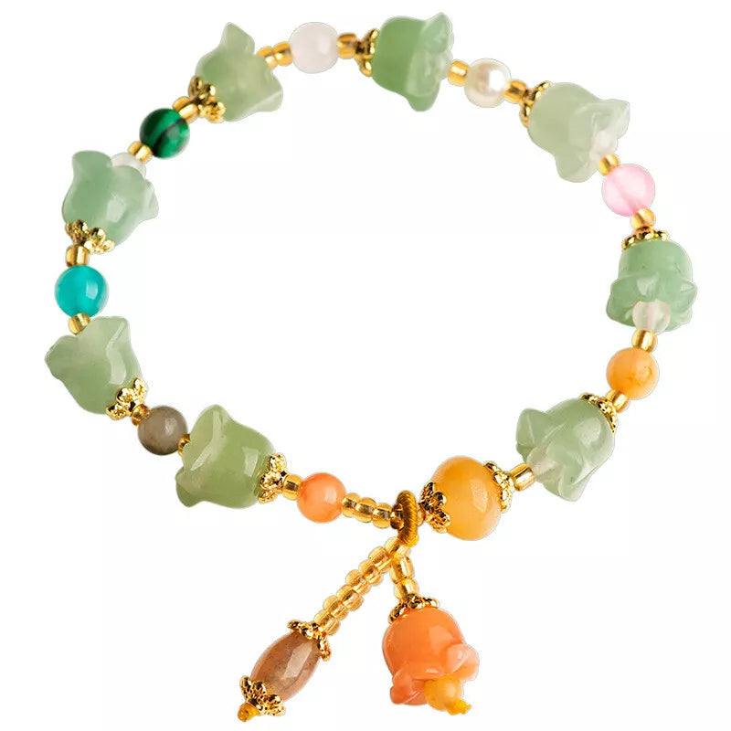 Fashion Women's Gold Silk Jade Bracelet Personalized Women's Woven Jade Bracelet